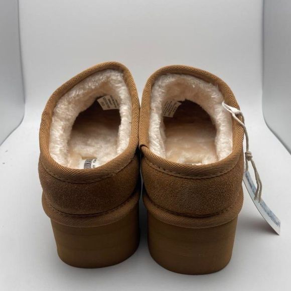 CUSHIONAIRE Women's Cozy Genuine Suede Mule Platform CHESTNUT 6 - Picture 4 of 6